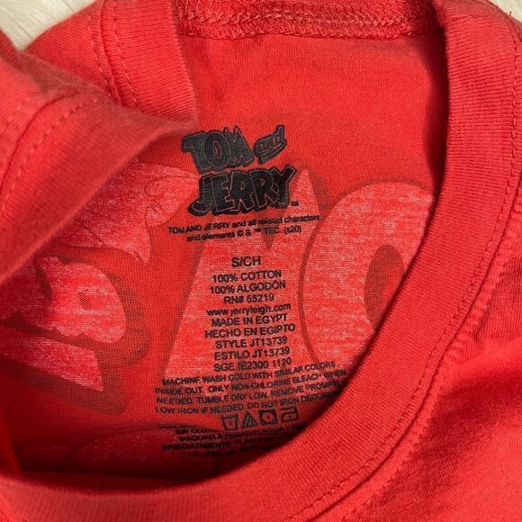 Tom & Jerry red Stripe Sleeve Hockey Tee sz small - Picture 3 of 8
